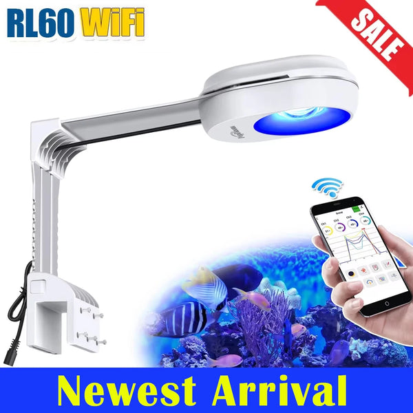 Wifi Marine Aquarium Light Smart Saltwater Lighting with App Control for Coral Reef SPS/LPS Fish Tank Lamp, with Mount